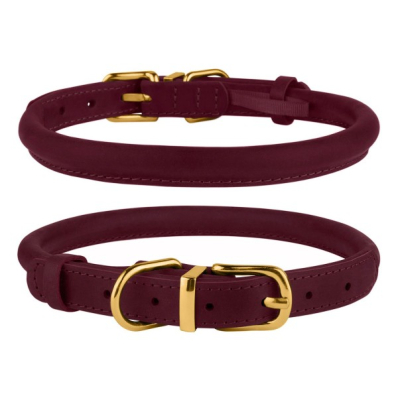 Bronzedog Crazy Нашийник для собак круглий, бордовий