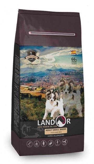 Landor Adult Small Breed Duck & Rice Cухий корм з качкою та рисом для дорослих собак малих порід