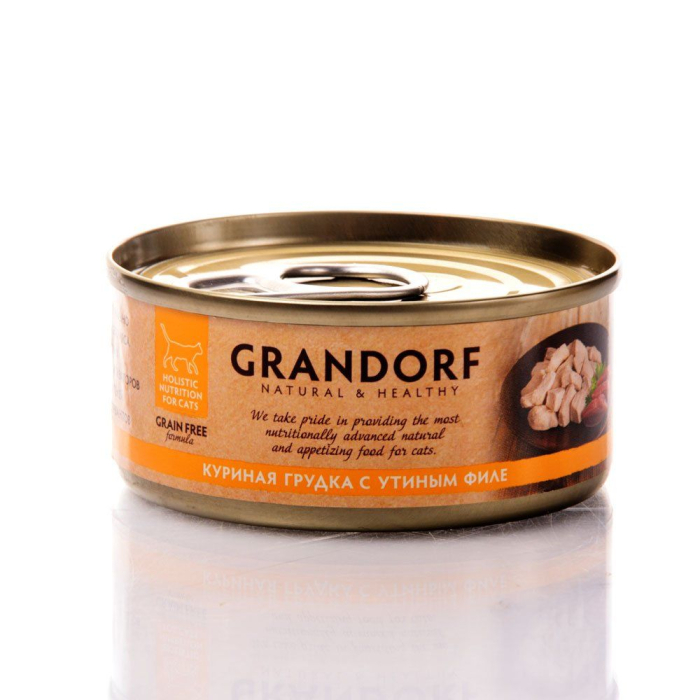 Grandorf Chicken Breast & Duck Fillet - консерва куряча грудка з качиним філе для кішок