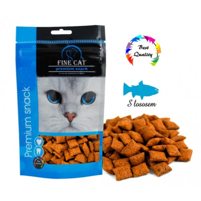 Fine Cat Ласощі для котів, фаршировані подушечки з лососем