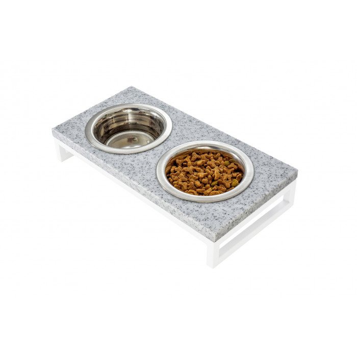Harley and Cho Lunch Bar Gray Stone + White Миски на підставці