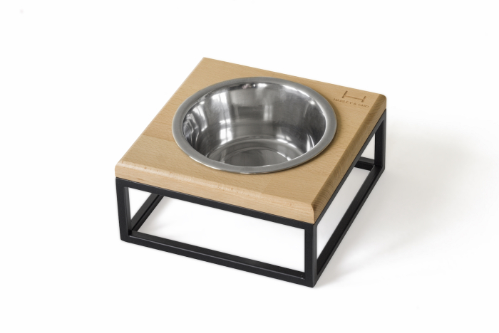 Harley and Cho Lunch Bar Natural wood + Black Одна миска на підставці