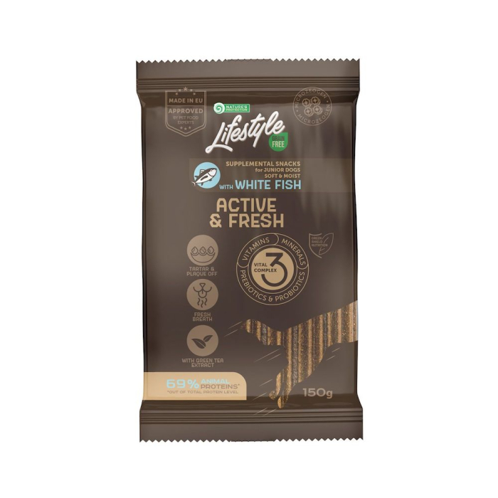 Nature's Protection Lifestyle Grain Free White fish Active & Fresh Ласощі для молодих собак