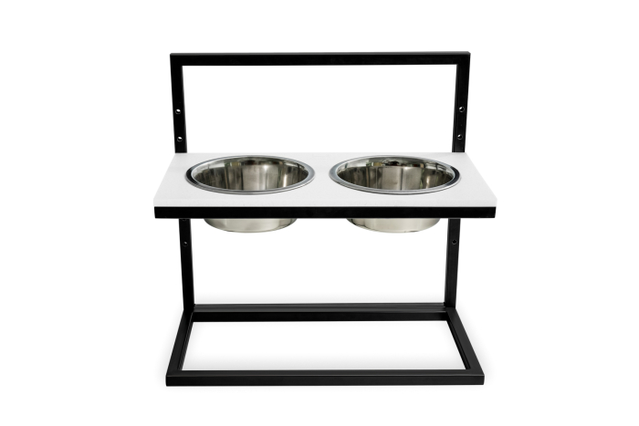 Harley and Cho Lift White Stone + Black Миски на підставці з регульованою висотою