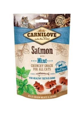 Carnilove Crunchy Salmon with Mint - беззернові хрусткі ласощі для дорослих котів