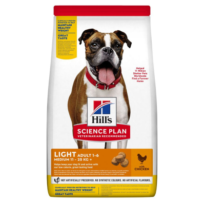 Hill’s SP Canine Adult Medium Breed Light Сухий корм для малоактивних дорослих собак середніх порід, з куркою