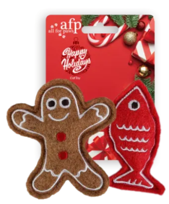 All For Paws Іграшка для котів Пряниковий чоловічок та рибка