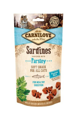Carnilove Semi-Moist Sardine - беззернові напіввологі ласощі для дорослих котів