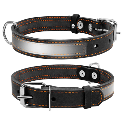 Collar Нашийник для собак зі світловідбиваючою стрічкою, чорний