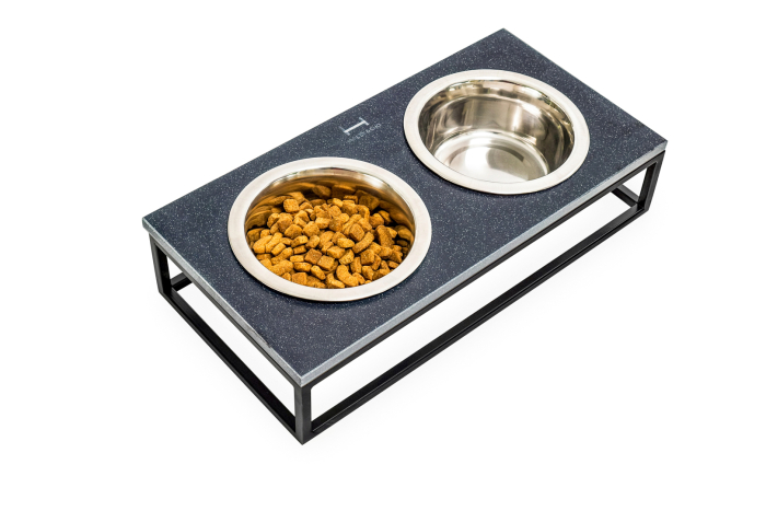 Harley and Cho Lunch Bar Black Stone + Black Миски на підставці