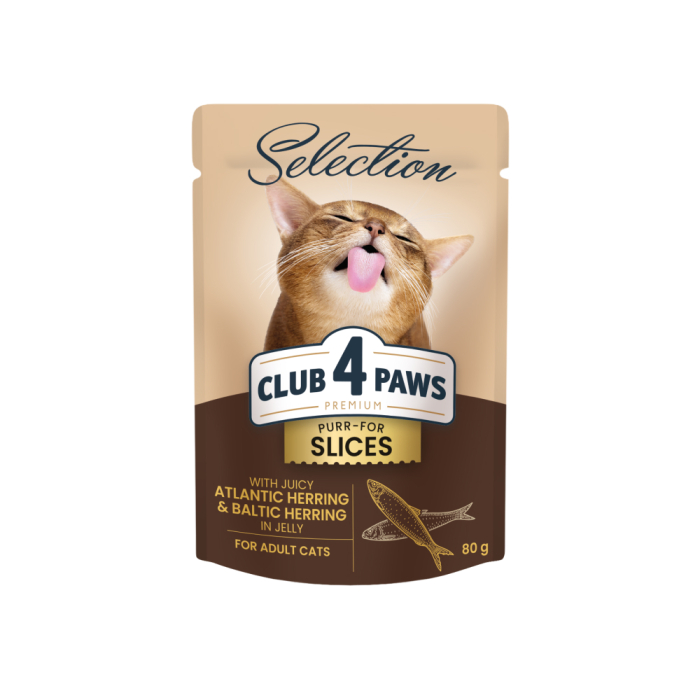 Club 4 Paws Premium Plus Selection Кусочки с селедкой и салакой в желе
