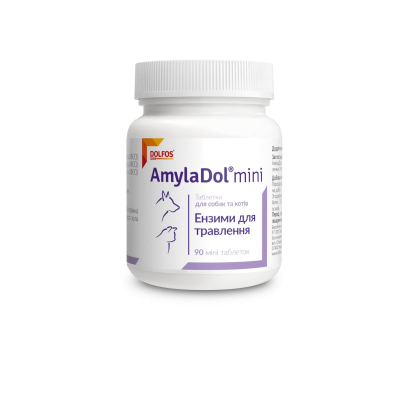 Dolfos AmylaDol mini - вітамінно-мінеральна добавка при захворюваннях підшлункової залози для собак малих порід та котів
