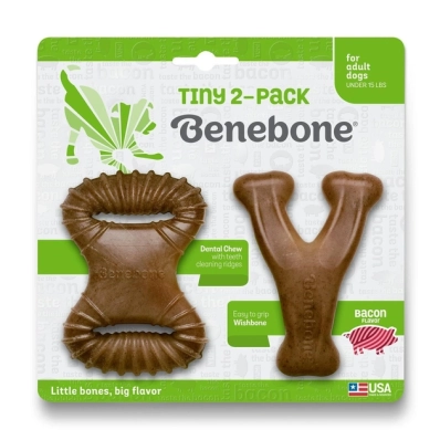 Benebone Dental Chew/Wishbone Bacon 2-Pack Tiny Іграшка для собак