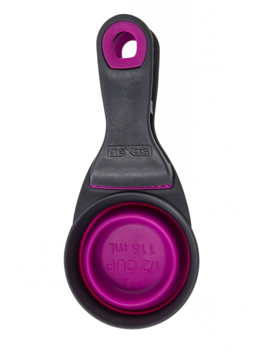 Dexas Collapsible KlipScoop - Мірний стакан складний на кліпсі 120 мл, фіолетовий