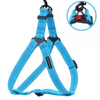 Bronzedog Cotton Стандартна брезентова шлея для собак, блакитна