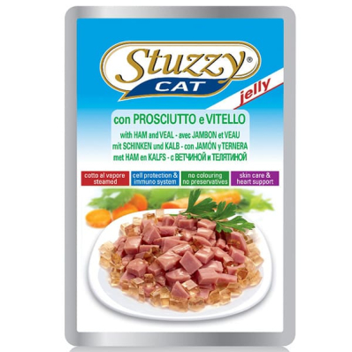 Stuzzy Cat Ham Veal Шматочки з шинкою і телятиною в желе для котів, пауч