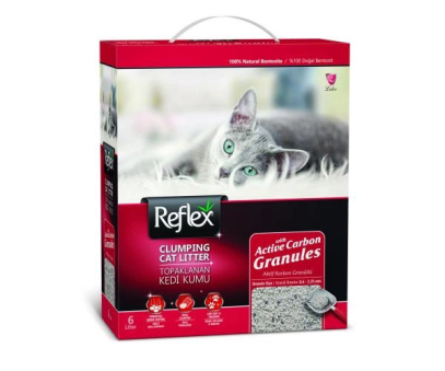 Reflex Plus REFLEX Бентонітовий наповнювач для котів з гранулами активного карбону