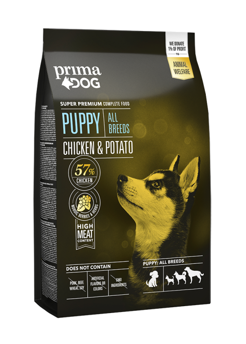 Prima Pet PrimaDog Chicken & Potato for all puppies - сухий корм для цуценят усіх порід, вагітних собак та собак, що годують