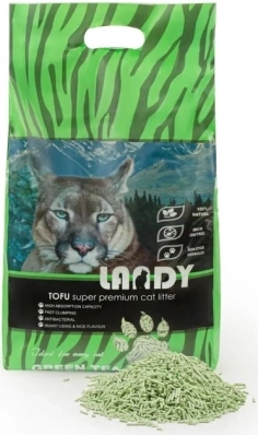 LANDY - натуральний соєвий наповнювач для кошачого туалету з ароматом зеленого чаю