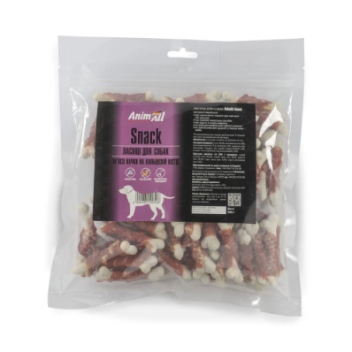 AnimAll Snack Ласощі м'ясо качки на кальцієвій кістці, для собак