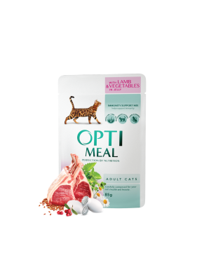 Optimeal Adult Cats Lamb & Vegetables Влажный корм для взрослых кошек с ягненком и овощами