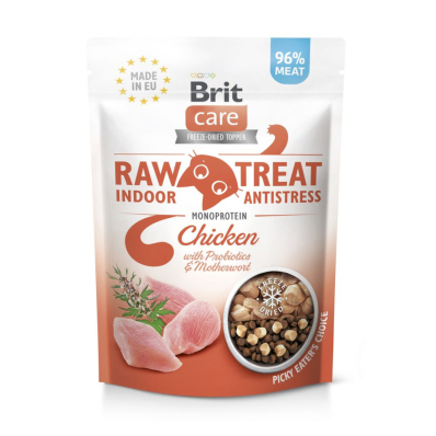 Brit Care Raw Treat Indoor & Antistress Freeze-dried Ласощі для котів з куркою