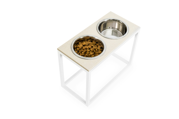 Harley and Cho Dinner Beige Stone + White Миски на підставці