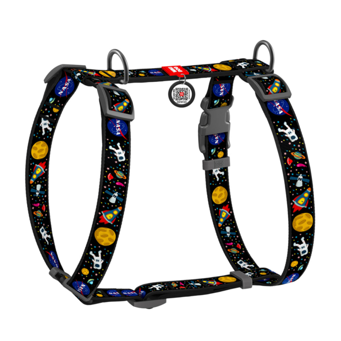 Collar WAUDOG Nylon Шлея "NASA", для собак H-подібна з QR-паспортом