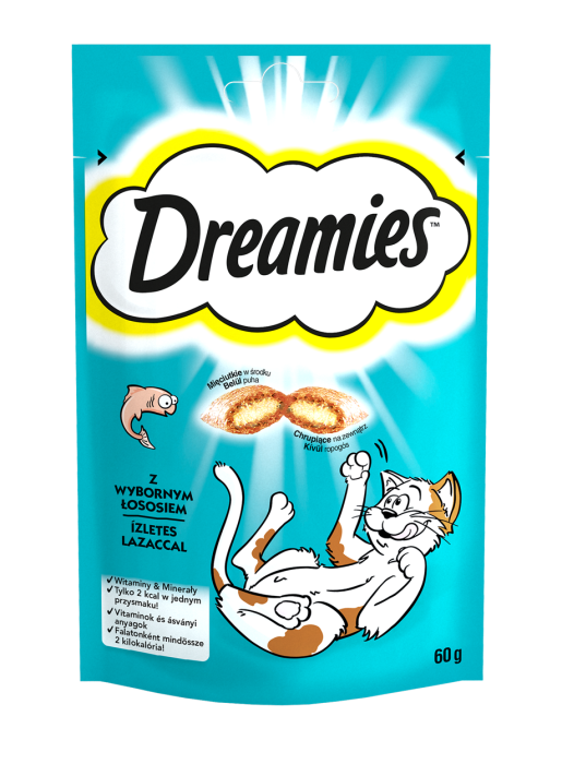 Dreamies Salmon Подушечки з лососем для котів
