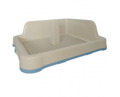 AnimAll Туалет під пелюшки з стовпчиком і стіною, блакитний