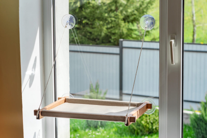 Pet Joy Гамак на вікно для кота brown+beige