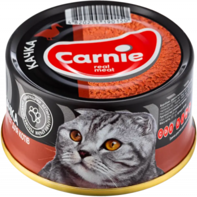 Carnie Паштет для дорослих котів м'ясний, з качкою