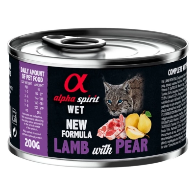 Alpha Spirit Cat Lamb with Pear Полнорационный влажный корм с ягнятиной и грушами для взрослых кошек