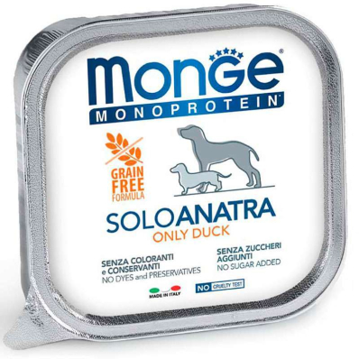 Monge Monoprotein Dog Solo Only Duck – монопротеїновий паштет з качкою для собак