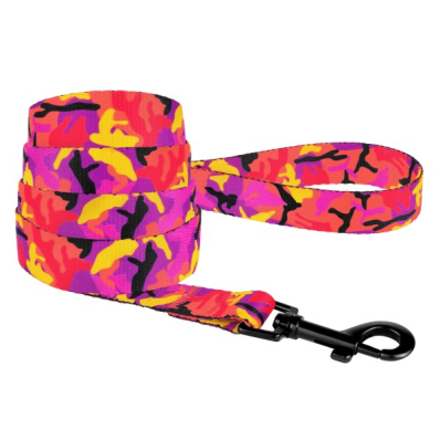 Bronzedog Urban Camo Нейлоновий повідець для собак, рожевий