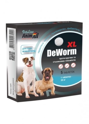 AnimAll VetLine DeWorm Антигельмінтний препарат для собак великих порід