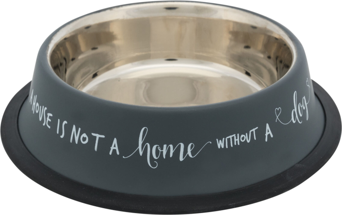 Trixie Миска для собак на гумовій основі сіра, металева