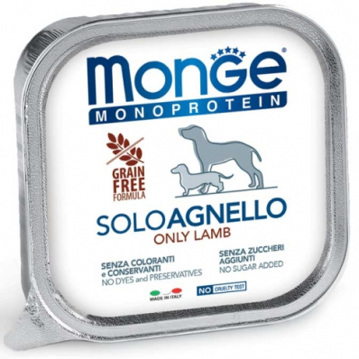 Monge Monoprotein Dog Solo Agnello - монопротеїновий паштет з ягням для собак