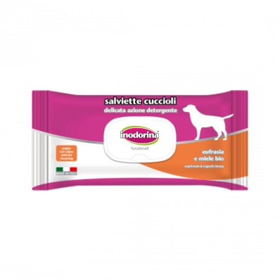 Inodorina Cuccioli Euphrasia and organic honey вологі серветки для цуценят з екстрактом очанки та органічного меду