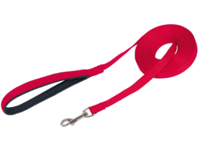 Nobby Flat Leash Повідець для собак з класичним карабіном та ручкою на підкладці, червоний