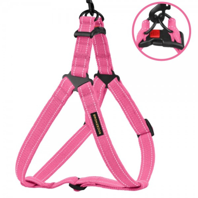 Bronzedog Cotton Стандартна брезентова шлея для собак, рожева