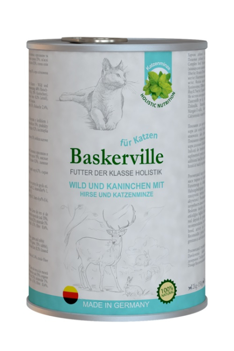 Baskerville Holistic Wild und Kaninchen Вологий корм з олениною та кроликом для котів