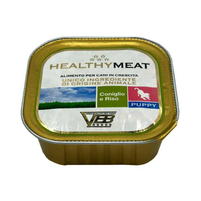 Healthy Meat - консервований корм з кроликом та рисом для цуценят (паштет)