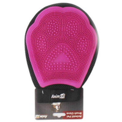 AnimAll Groom Рукавичка для вичісування шерсті для тварин, рожева