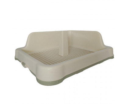 AnimAll Туалет під пелюшки з стовпчиком і стіною, оливковий