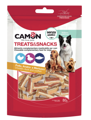 Camon Ласощі для собак шматочки з куркою, качкою і тріскою