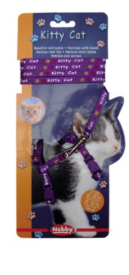 Nobby Kitty Kitten Harness Шлея-вісімка "Лапки "з повідцем для кошенят, фіолетова