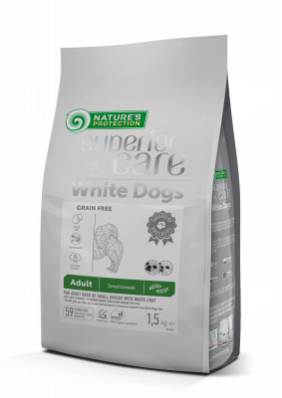 Nature's Protection Superior Care White Dogs Grain Free with Insect Adult Small Breeds Сухий беззерновий корм для дорослих собак малих порід з білою шерстю