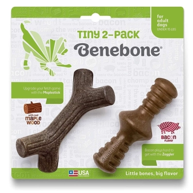 Benebone Maplestick/Zaggler Bacon 2-Pack Tiny Іграшка для собак