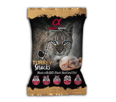 Alpha Spirit Turkey Snacks for Cats Напіввологі ласощі з індички для котів